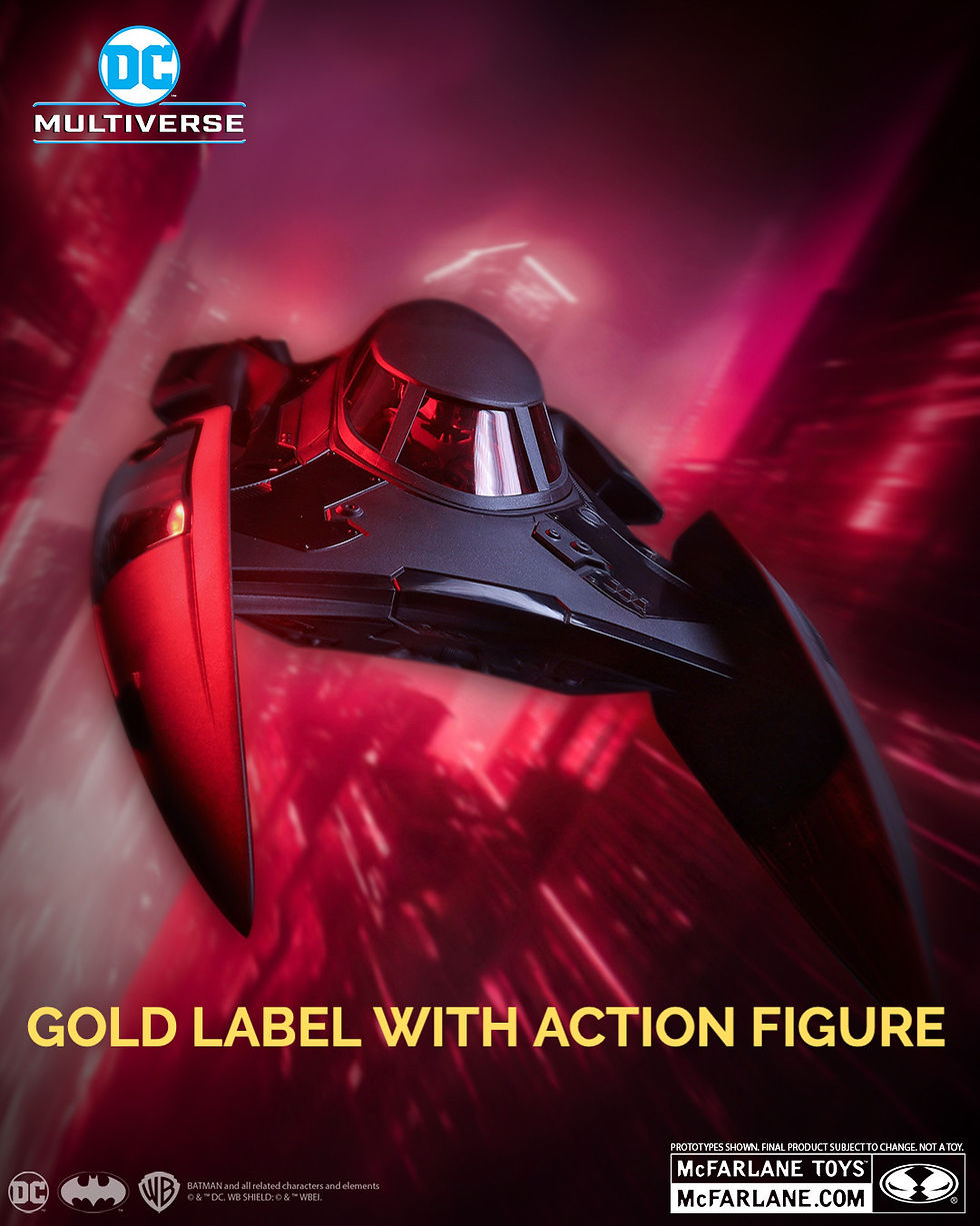 Thumbnail: DC Multiverse - Batman Beyond Batmobile With L&S & Action Figure Gold Label