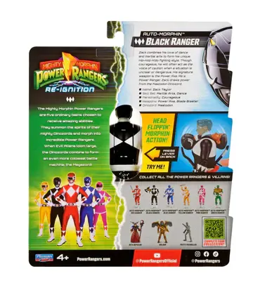 Thumbnail: Mighty Morphin Power Rangers: Re-Ignition Auto-Morphin Black Ranger Action Figur