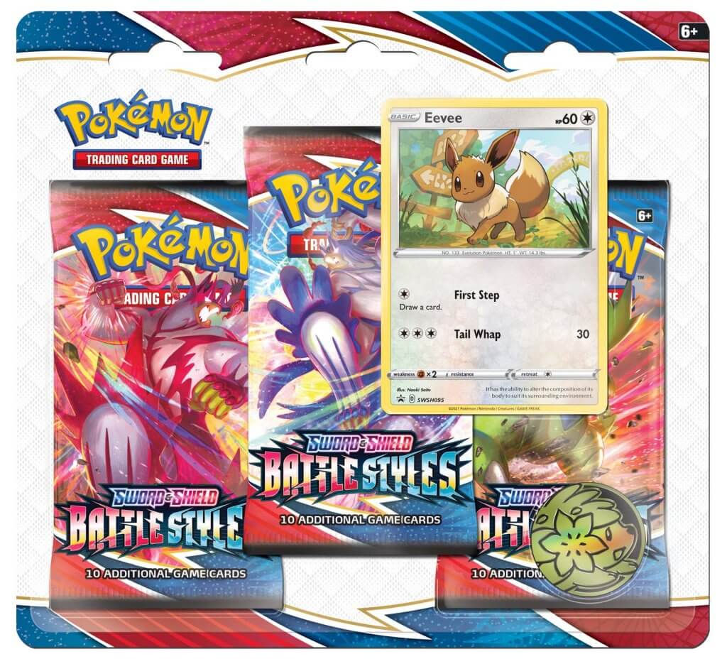 Pokemon TCG Sword and Shield - Battle Styles Three Booster Blister - Eevee