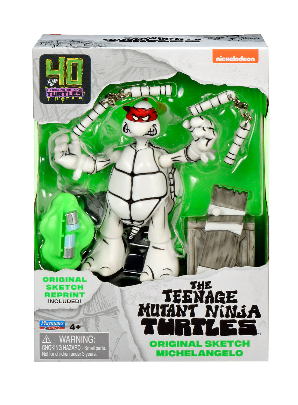 Thumbnail: TMNT: 40Th Anniversary Black & White Original Sketch Turtle Figure 4-Pack Bundle