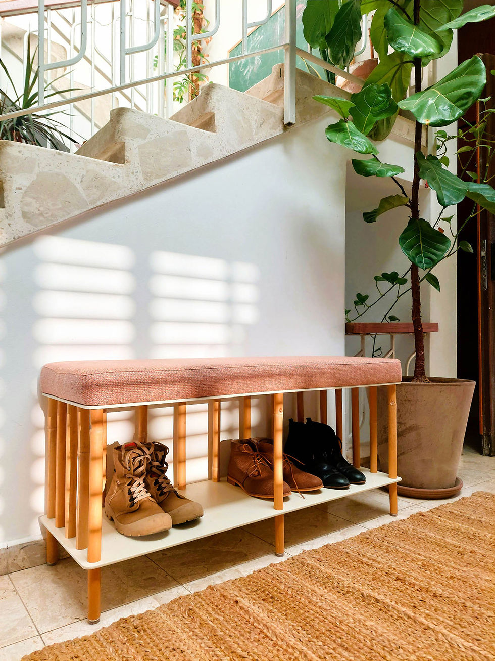 JAFARI ספסל נעליים (שמנת)