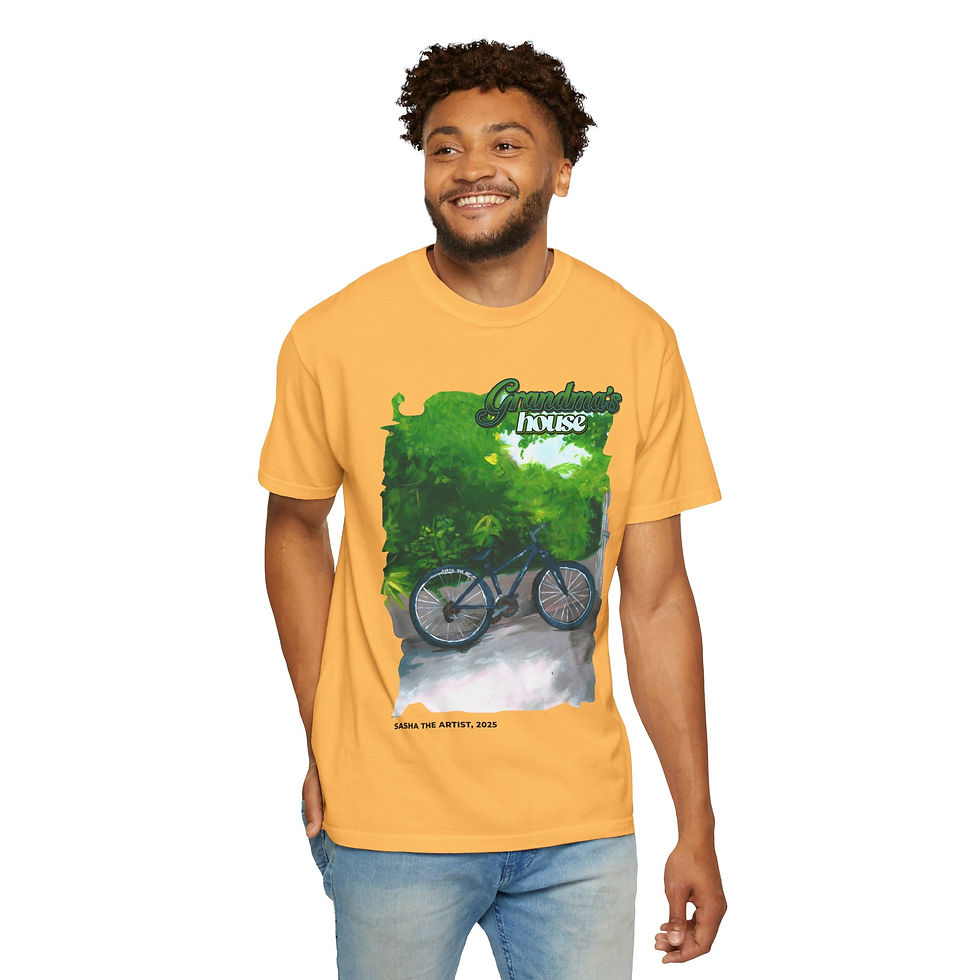 Thumbnail: 'Grandma's House' Unisex Art T-Shirt by Sasha The Artist (5 Colours)