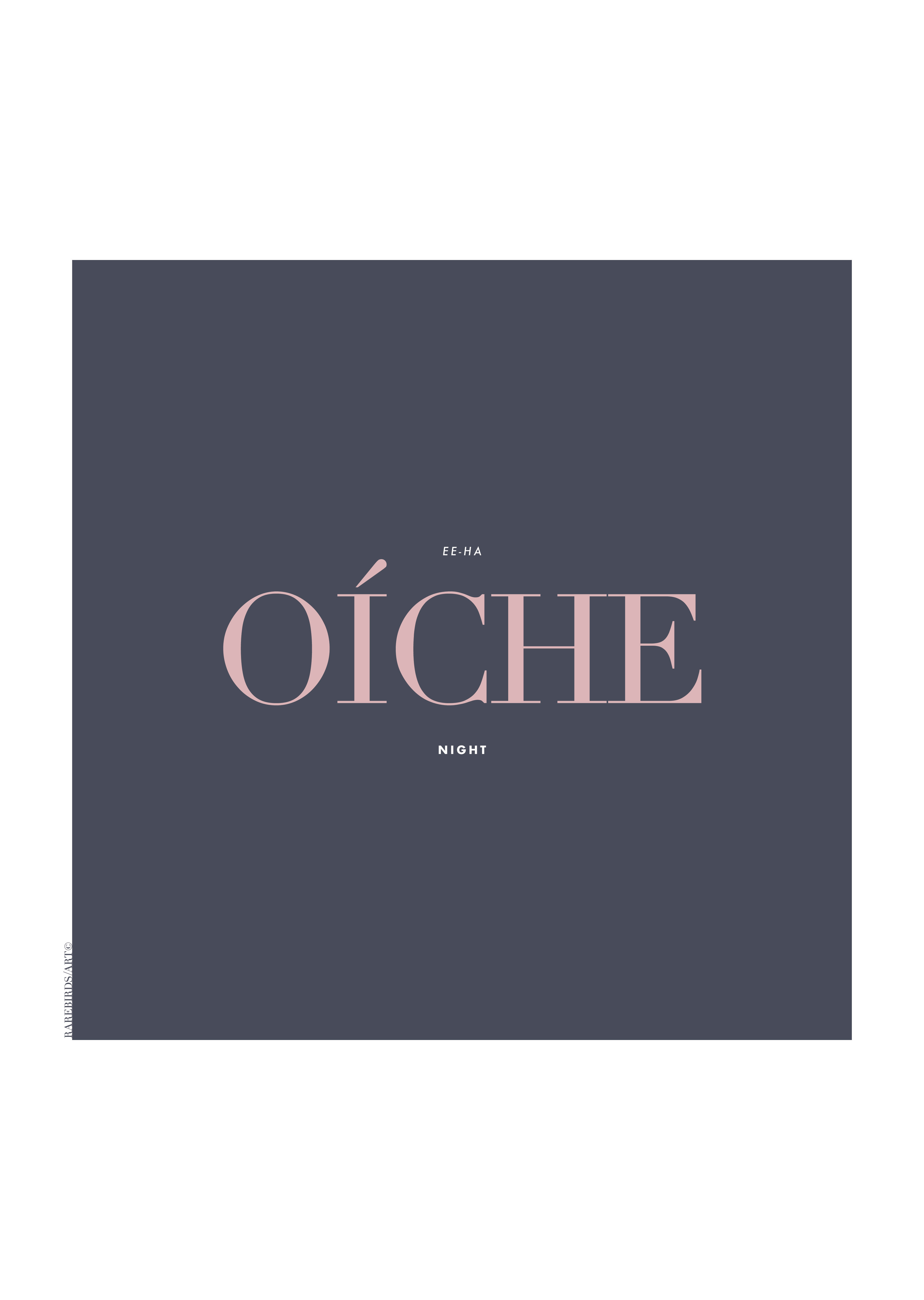 Irish word oíche means night. Irish word poster, Irish words and the translations. Irish words. Irish prints,  rarebirds art