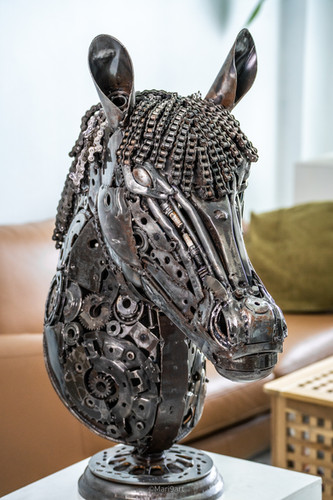 馬の頭のスクラップメタルアートワーク | mari9art