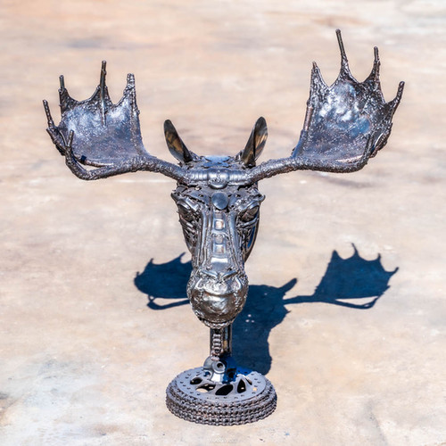 Moose head scrap metal artwork | mari9art