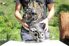 The rabbit steel sculpture - metal artwork