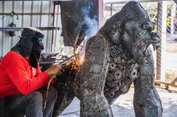 Gorilla scrap metal sculpture
