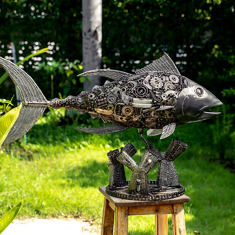 絵画 彫刻  金属製  鱒⁈ フィッシング⁈ 金属彫刻 マグロの金属彫刻