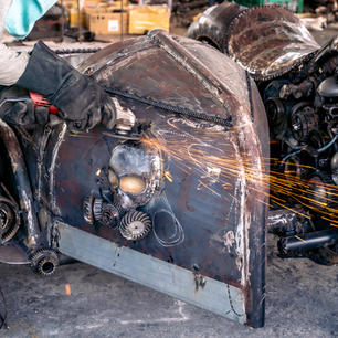 Bike scrap metal sculpture