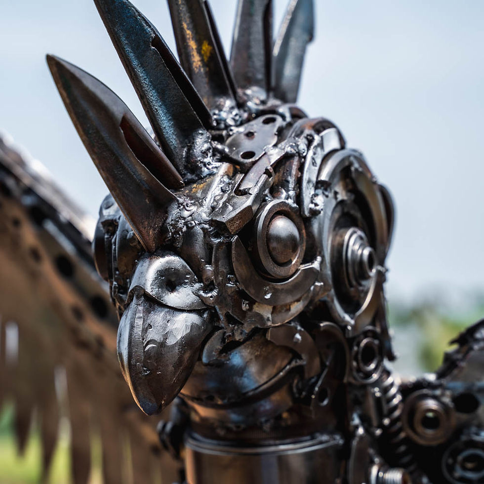 Miniature : Cockatoo bird scrap metal artwork