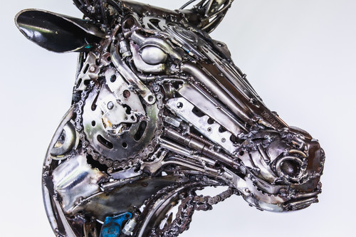 雄牛の頭のスクラップメタルアートワーク | mari9art