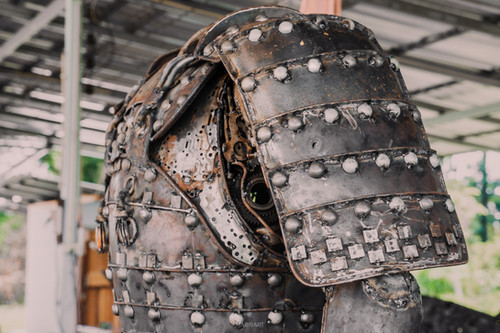 武士のスクラップメタル彫刻 | mari9art