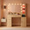 Thumbnail: Oak Vanity Desk With 31.5 Inch Mirror Storage Cabinet