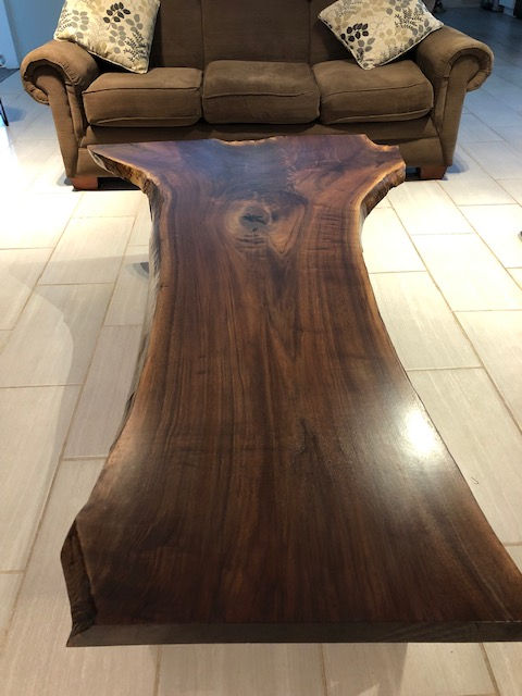 Thumbnail: Walnut Live Edge Coffee Table / Bench (74" Long)