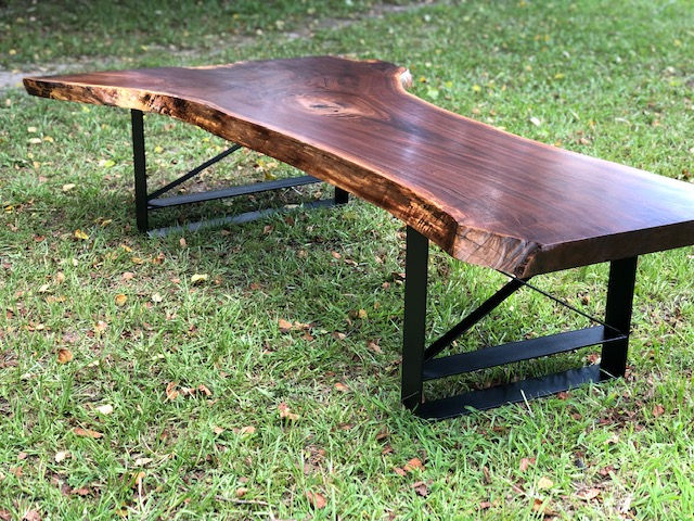 Thumbnail: Walnut Live Edge Coffee Table / Bench (74" Long)