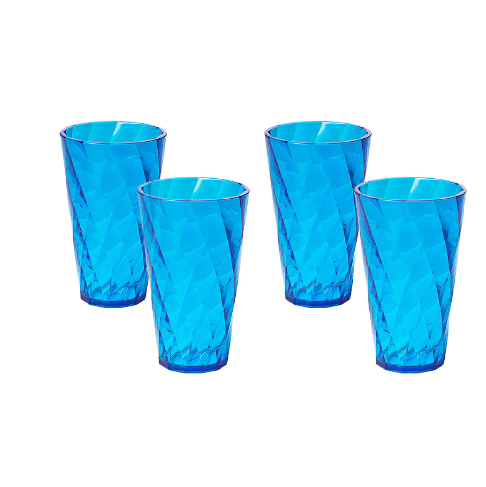 Acrylic Diamond Glasses HB 500ml - 4pcs - Blue