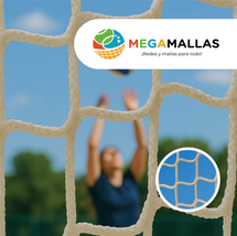 malla sin nudo, red deportiva, malla para cerramiento, malla blanca,