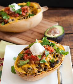 Black Bean and Veggie Stuffed Spaghetti Squash 