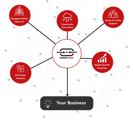 Graphic summarising how INDEPLINK helps ISVs