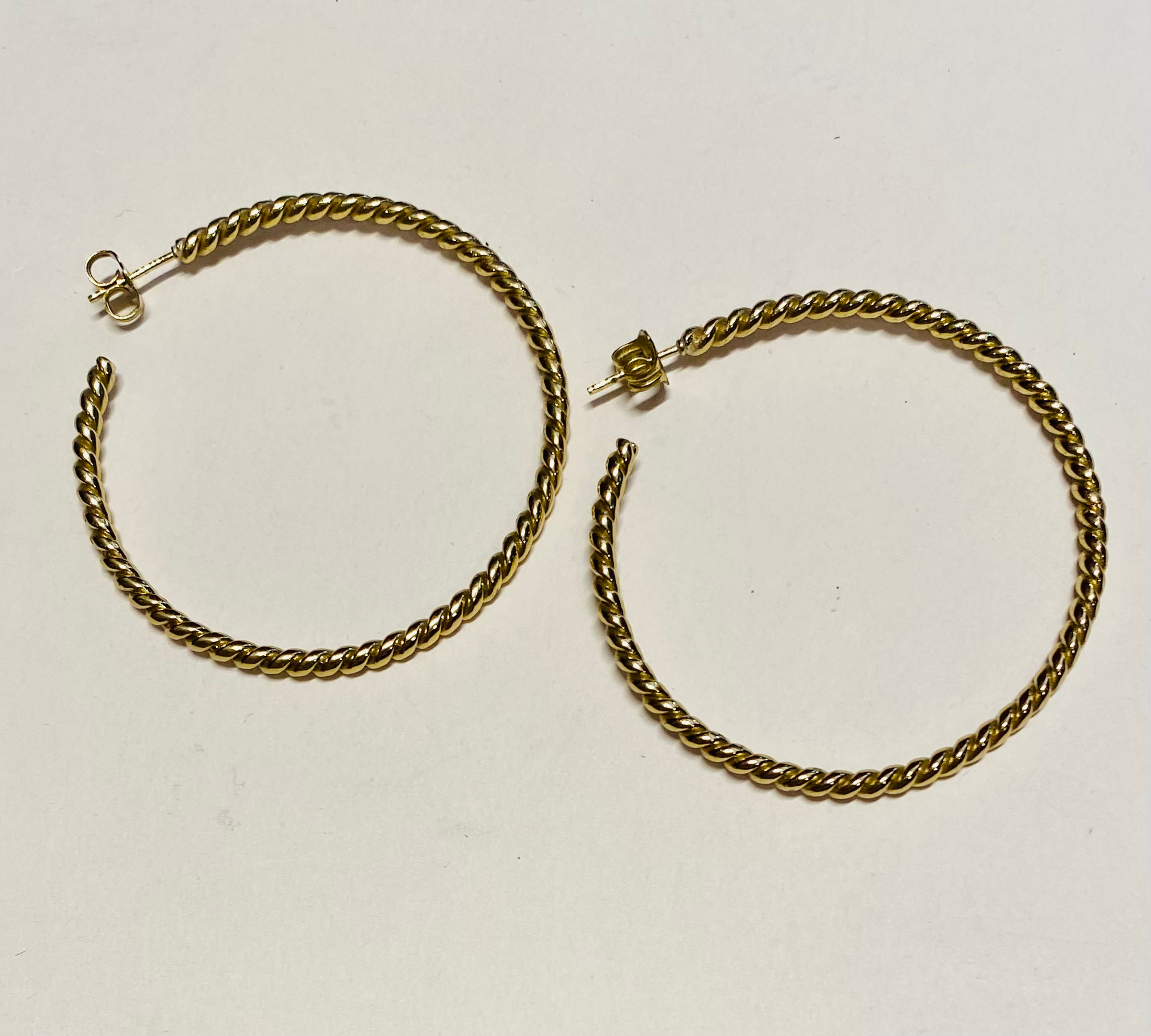 Brass Twisted Hoop Earrings