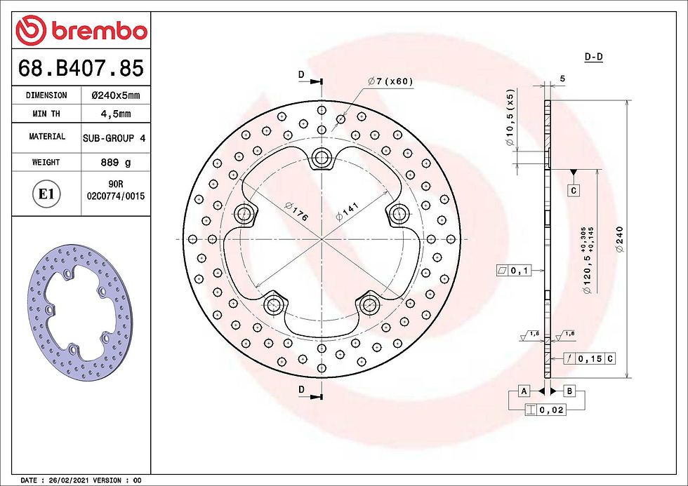 Thumbnail: BREMBO kočioni disk Serie Oro 68B40785