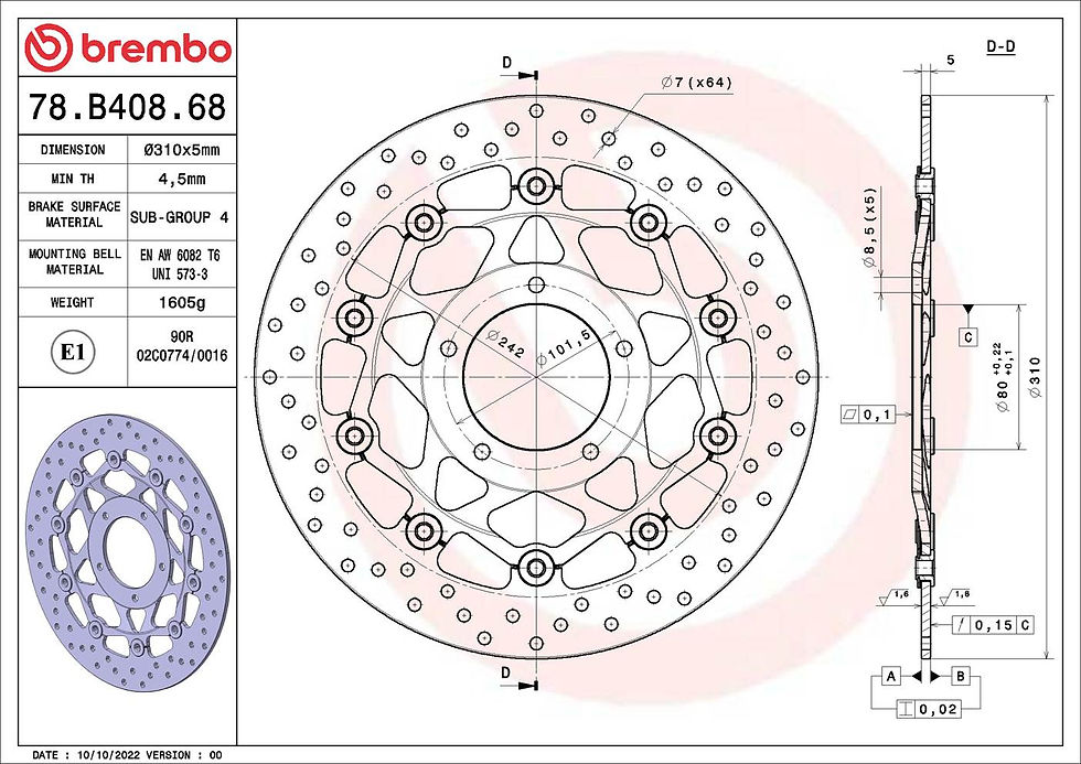 Thumbnail: BREMBO kočioni disk Serie Oro 78B40868