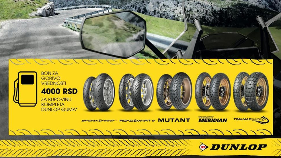 Uz Dunlop gume bon za gorivo od 4.000 dinara!