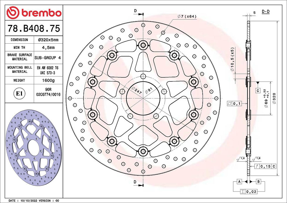 Thumbnail: BREMBO kočioni disk Serie Oro 78B40875