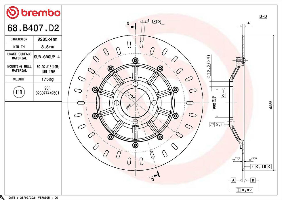 Thumbnail: BREMBO kočioni disk Serie Oro 68B407D2