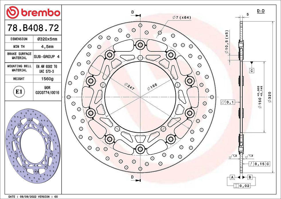 Thumbnail: BREMBO kočioni disk Serie Oro 78B40872