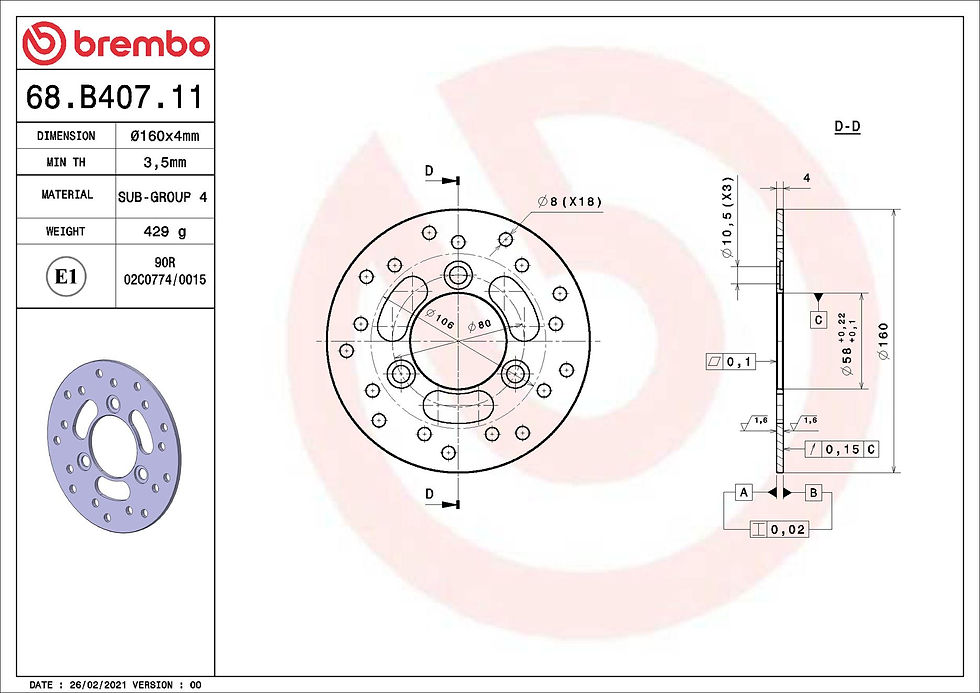 Thumbnail: BREMBO kočioni disk Serie Oro 68B40711