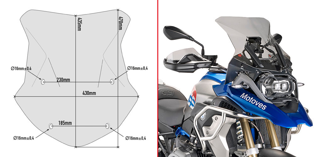 Vizir zatamnjeni GIVI BMW R 1200 GS (13-18) / R 1250 GS (19-23) 5124D