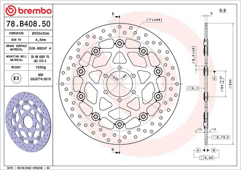 Thumbnail: BREMBO kočioni disk Serie Oro 78B40850
