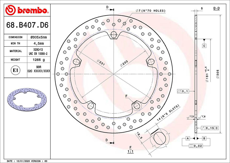 Thumbnail: BREMBO kočioni disk Serie Oro 68B407D6