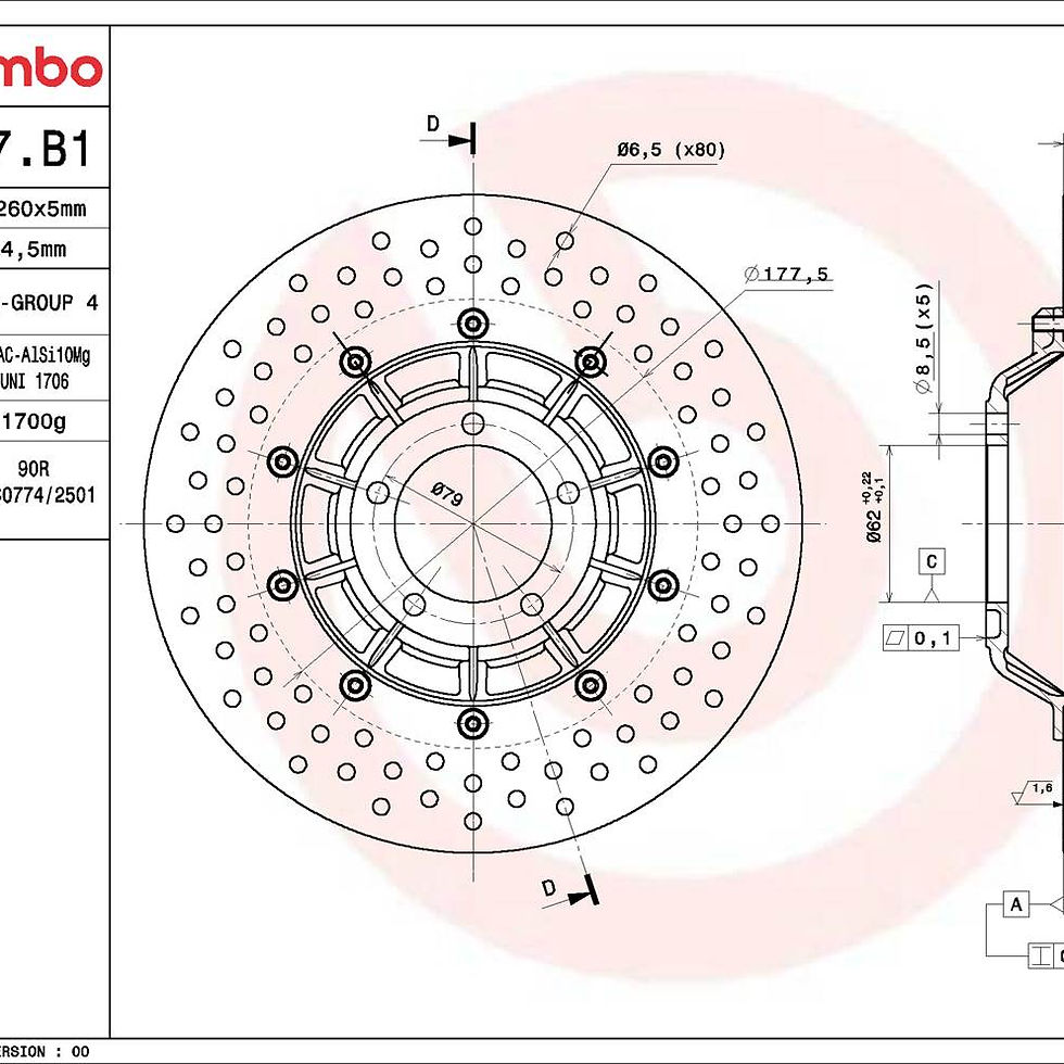 Thumbnail: BREMBO kočioni disk Serie Oro 68B407B1