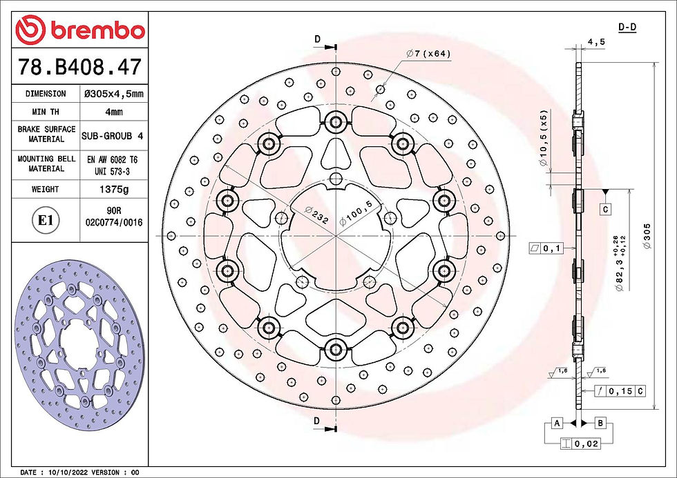 Thumbnail: BREMBO kočioni disk Serie Oro 78B40847