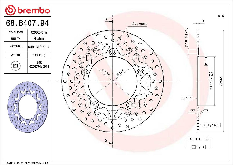 Thumbnail: BREMBO kočioni disk Serie Oro 68B40794
