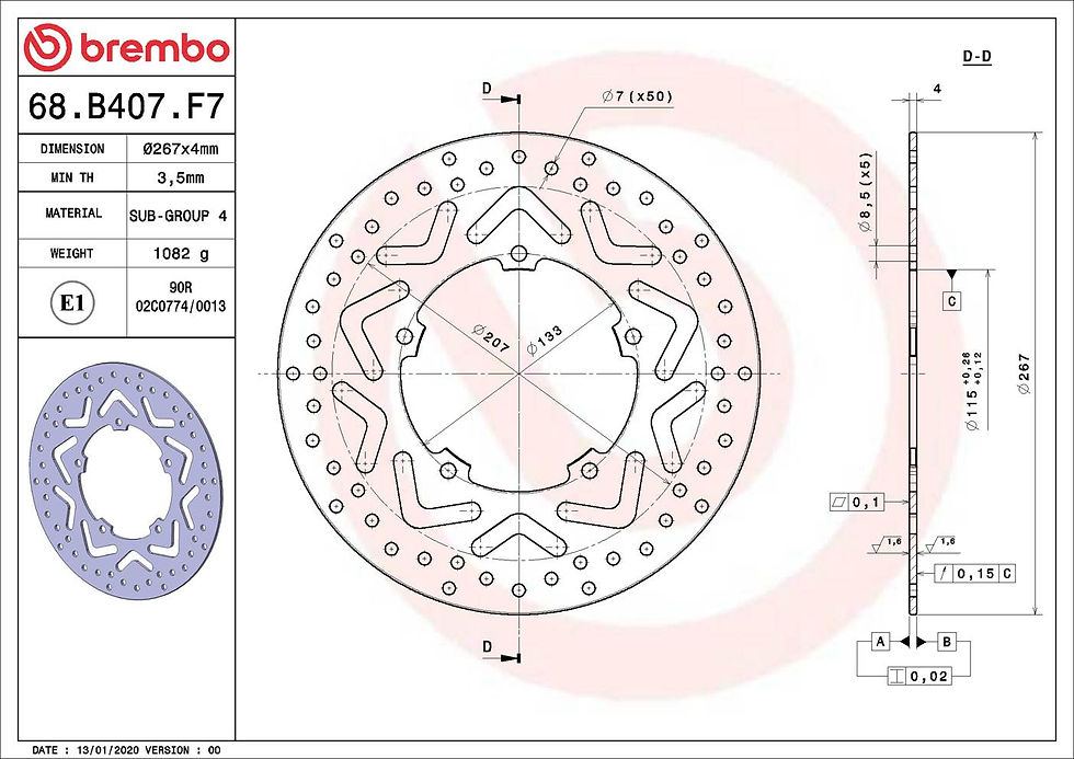 Thumbnail: BREMBO kočioni disk Serie Oro 68B407F7