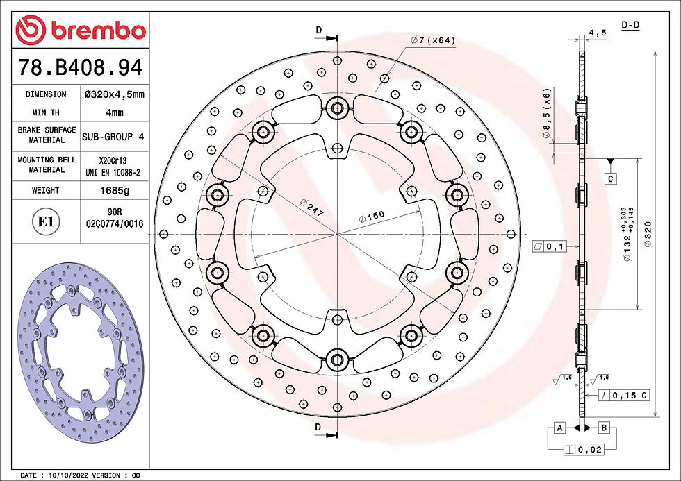Thumbnail: BREMBO kočioni disk Serie Oro 78B40894