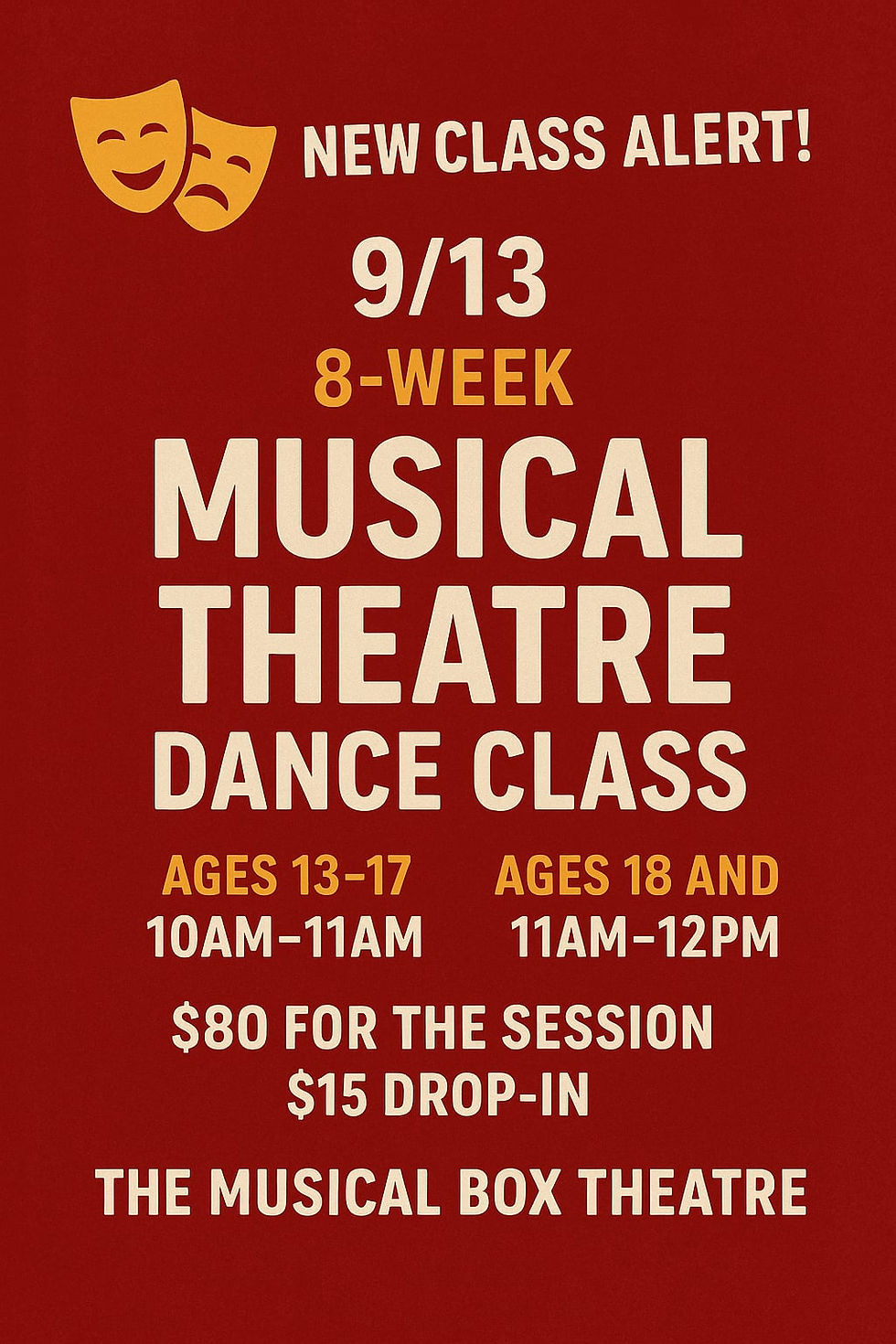 Musical Theatre Dance Class : Youth Ages 13-17