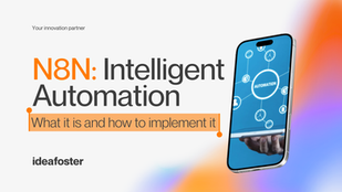 Visual cover illustrating intelligent automation with N8N, showing a phone with workflow icons and the article title in English.