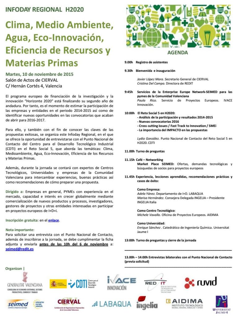  Jornada Infoday Regional H2020