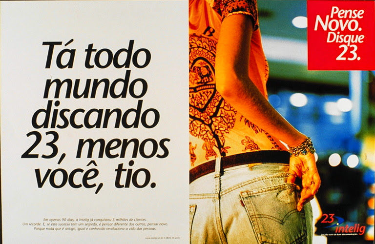 Peça da campanha publicitária da Intelig Telecom que rodou nas principais revistas do país