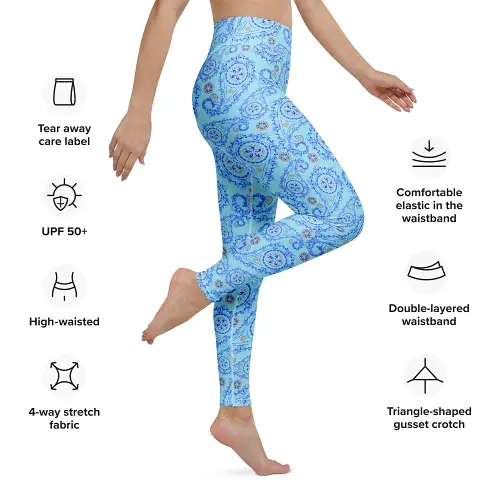 Thumbnail: Garment specifications XS-XL leggings with raised waistband and smooth stretch yarn