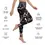 Thumbnail: 2038 Cherry Blossom on Black Yoga Leggings