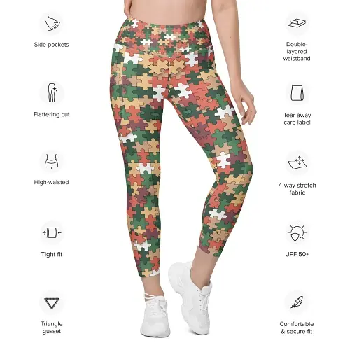 Thumbnail: Garment specifications: Plus-size seamless leggings with pockets, 82% polyester 18% spandex, squat-proof.