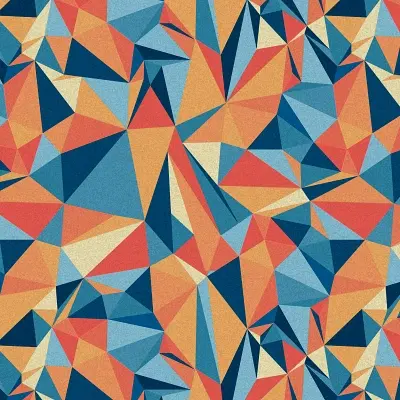 Thumbnail: Close-up of Hexa Harmony's tessellated triangles in orange, red, blue, and beige