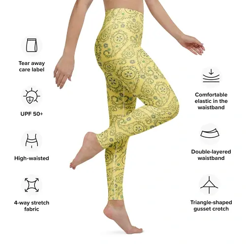 Thumbnail: Garment specifications XS-XL leggings with raised waistband and smooth stretch yarn