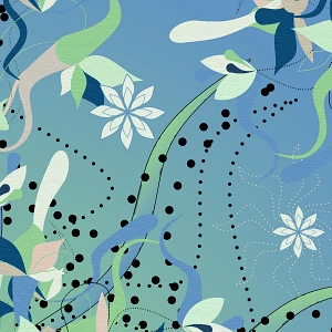 Smother Colour Blue Grotto print detail