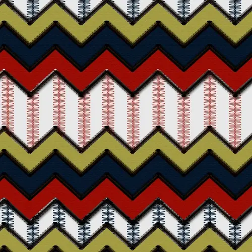 Thumbnail: High-resolution 300ppi+ print of interlocking zigzags with a woven textile-inspired finish